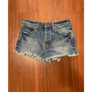 Free People women's cut off frayed hem denim Shorts size w25